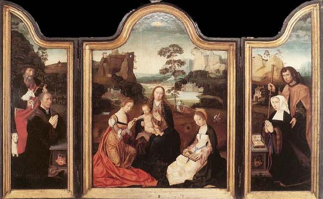 unknow artist Virgin and Child with St Catherine and St Barbara china oil painting image